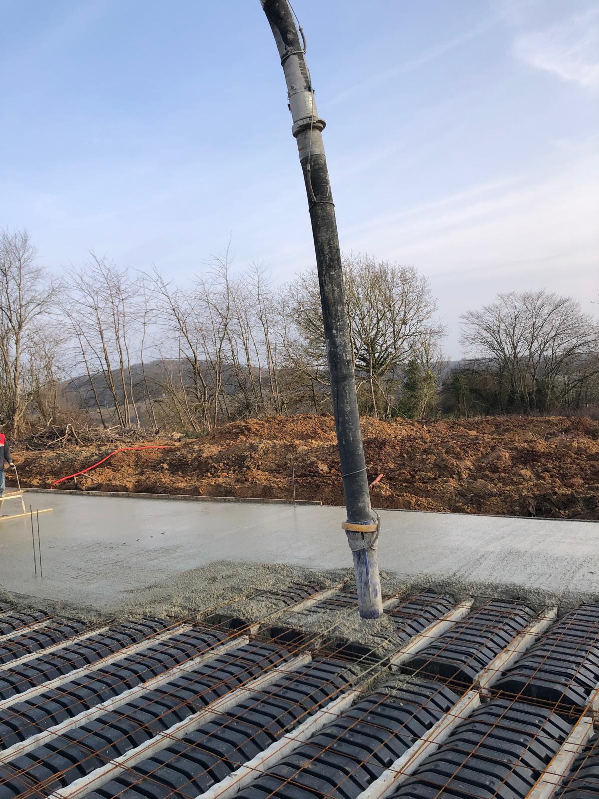 Chantier BATIPROLUX — Dalle béton